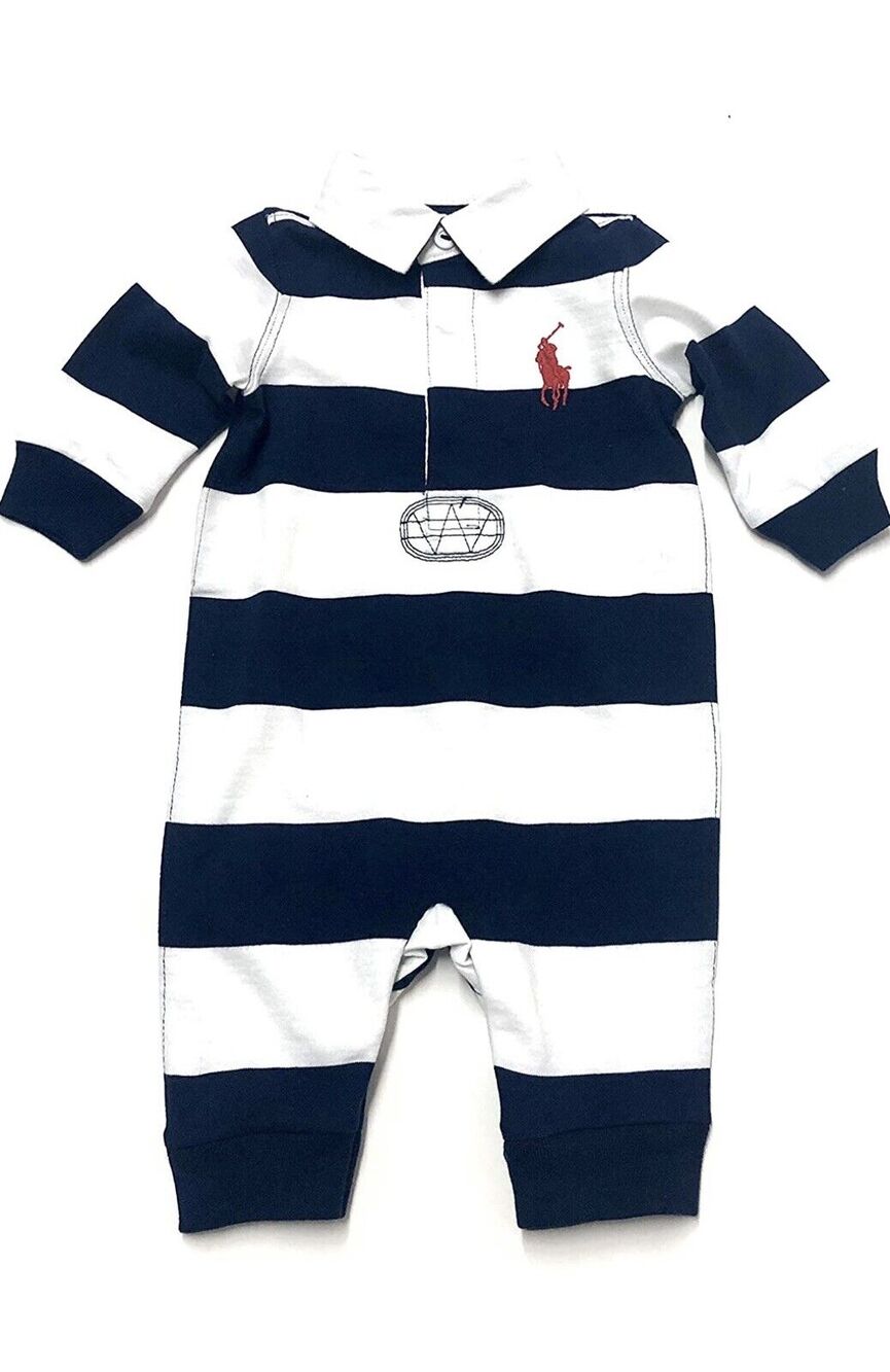 Ralph Lauren Baby Boy BIG PONY Coveralls Size 6 Months Mos. 3-6 Months NEW